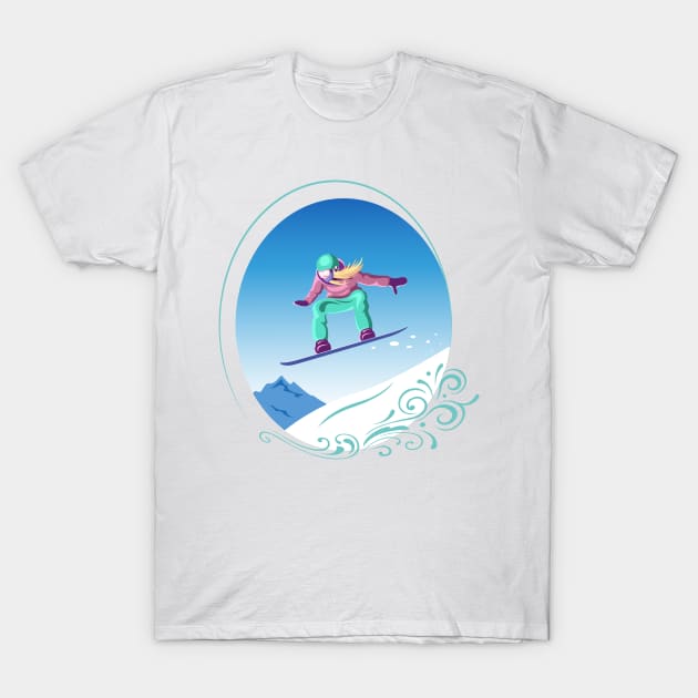 Snowboarder T-Shirt by Design by Arapova